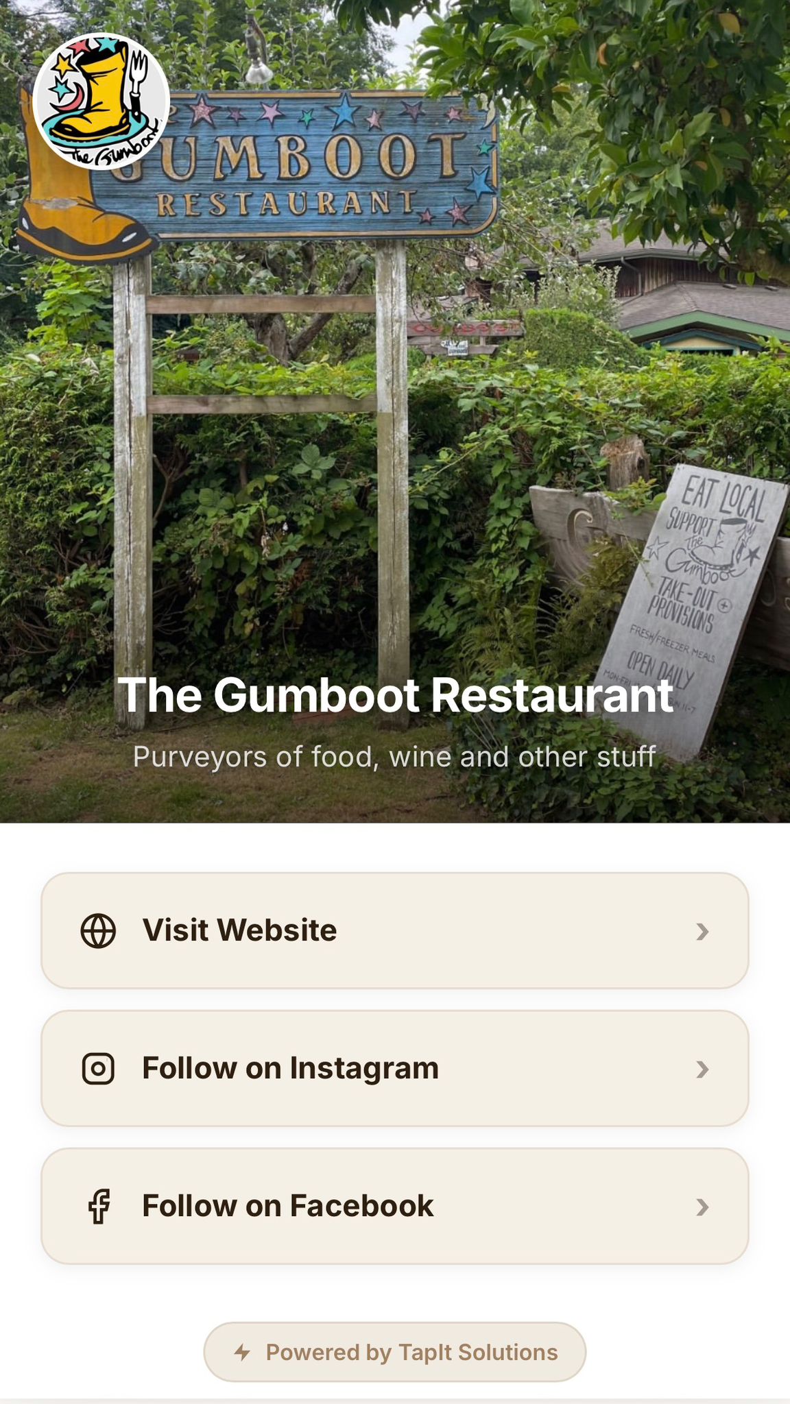 The Gumboot Restaurant template preview